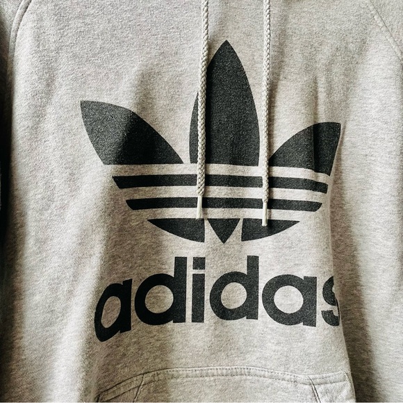 Grey Adidas Logo Hoodie - Picture 3 of 4